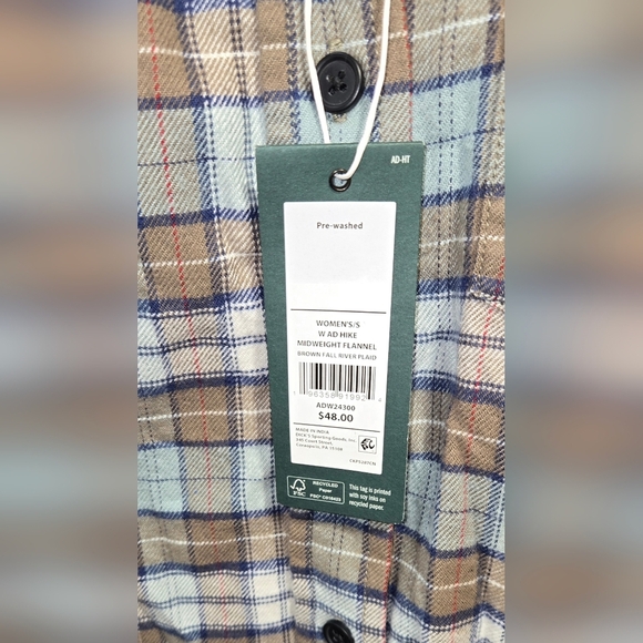 NWT Alpine Design Midweight Flannel Brown Fall River Plaid Top Women's Size Sm - Picture 6 of 6